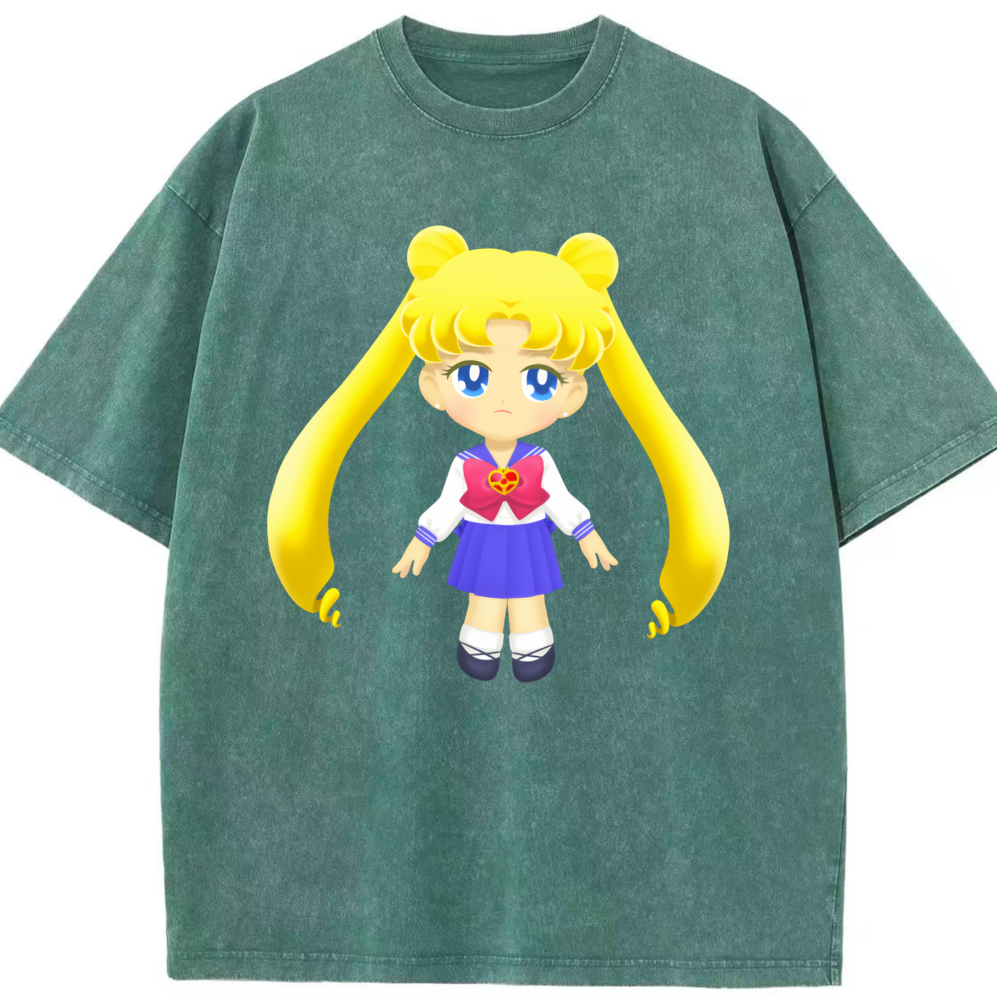 （画像用） 美少女戦士セーラームーン 愛野 美奈子 あいの みなこ Sailor Moon Aino Minako 綿100% ヴィンテージ風 半袖Tシャツ（フロントプリント）